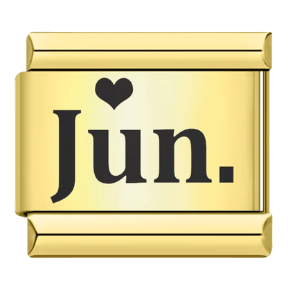 gold June month Jun Italian charm 9mm for Italian charm bracelet