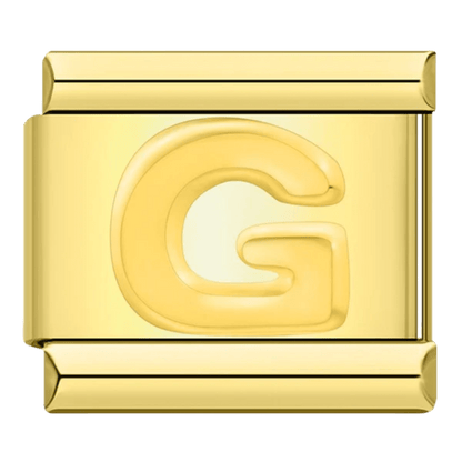 gold Letter G initial Italian charm 9mm bracelet link