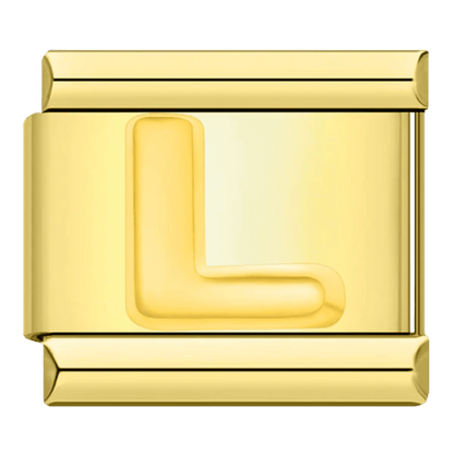 gold Letter L initial Italian charm 9mm bracelet link