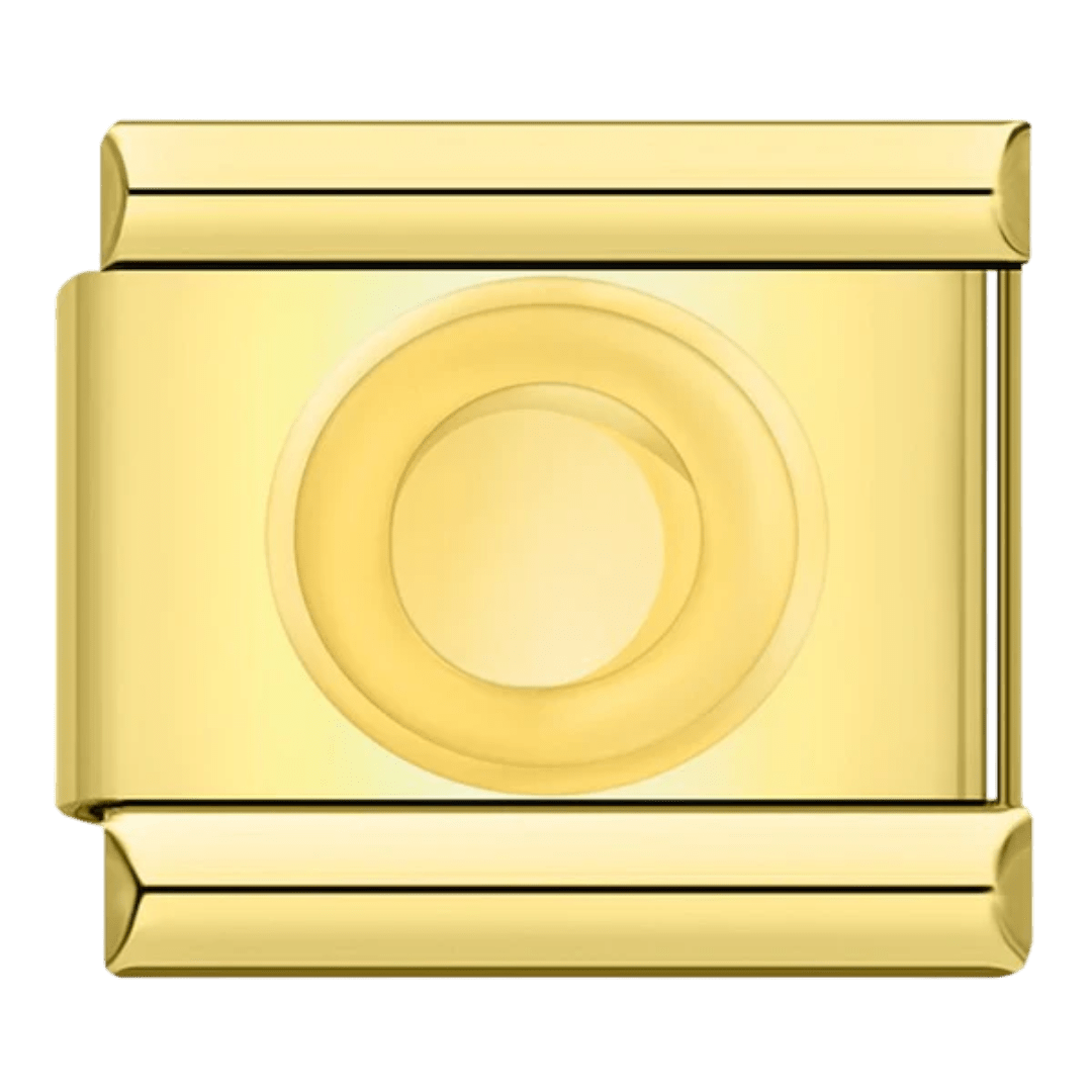 gold Letter O initial Italian charm 9mm bracelet link