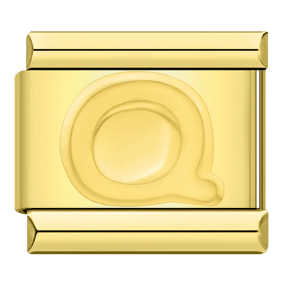 gold Letter Q initial Italian charm 9mm bracelet link