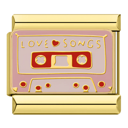 gold Love Songs 9mm Italian charm by Charmette compatible with all Italian charm bracelets