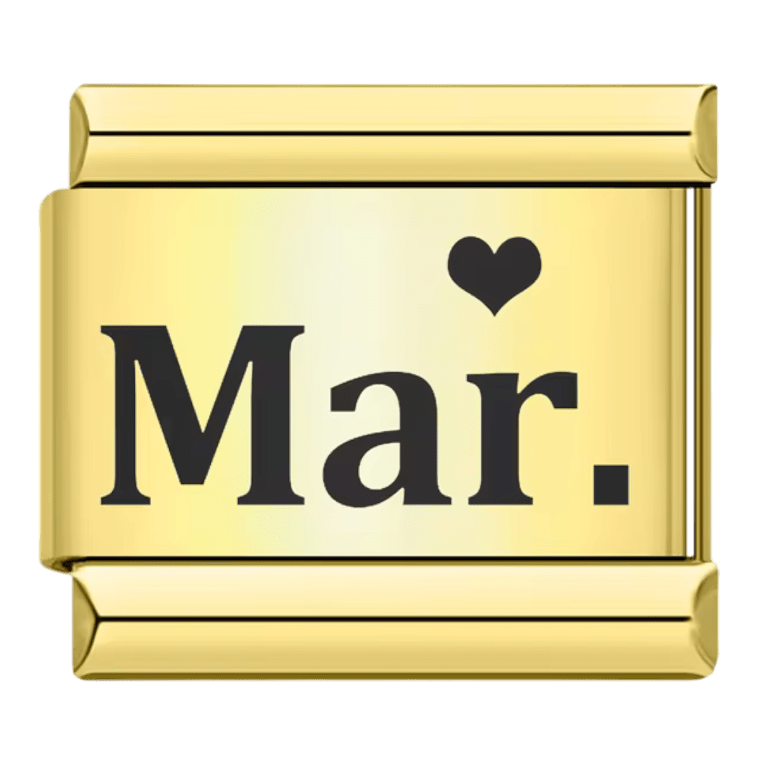 gold March month Mar Italian charm 9mm for Italian charm bracelet