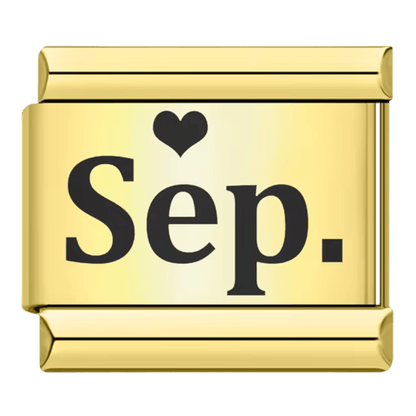 gold September month Sep Italian charm 9mm for Italian charm bracelet