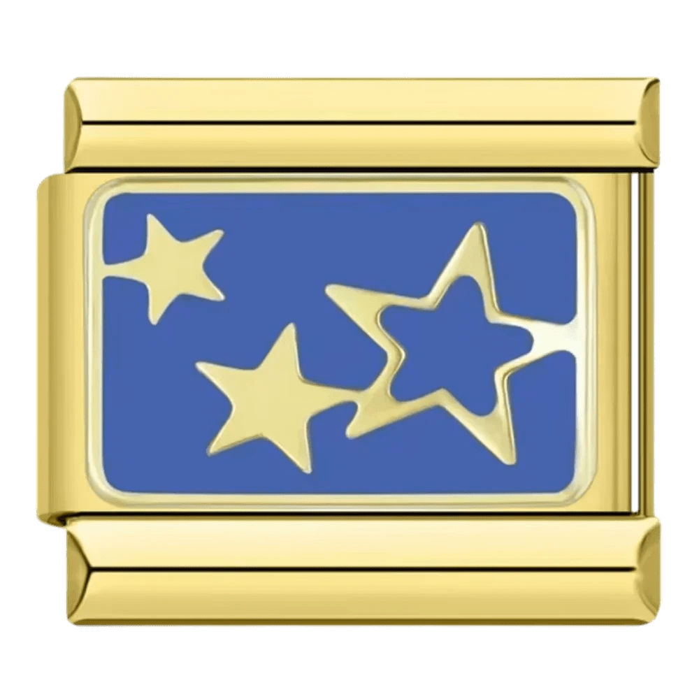 gold Stars 9mm Italian charm by Charmette compatible with all Italian charm bracelets