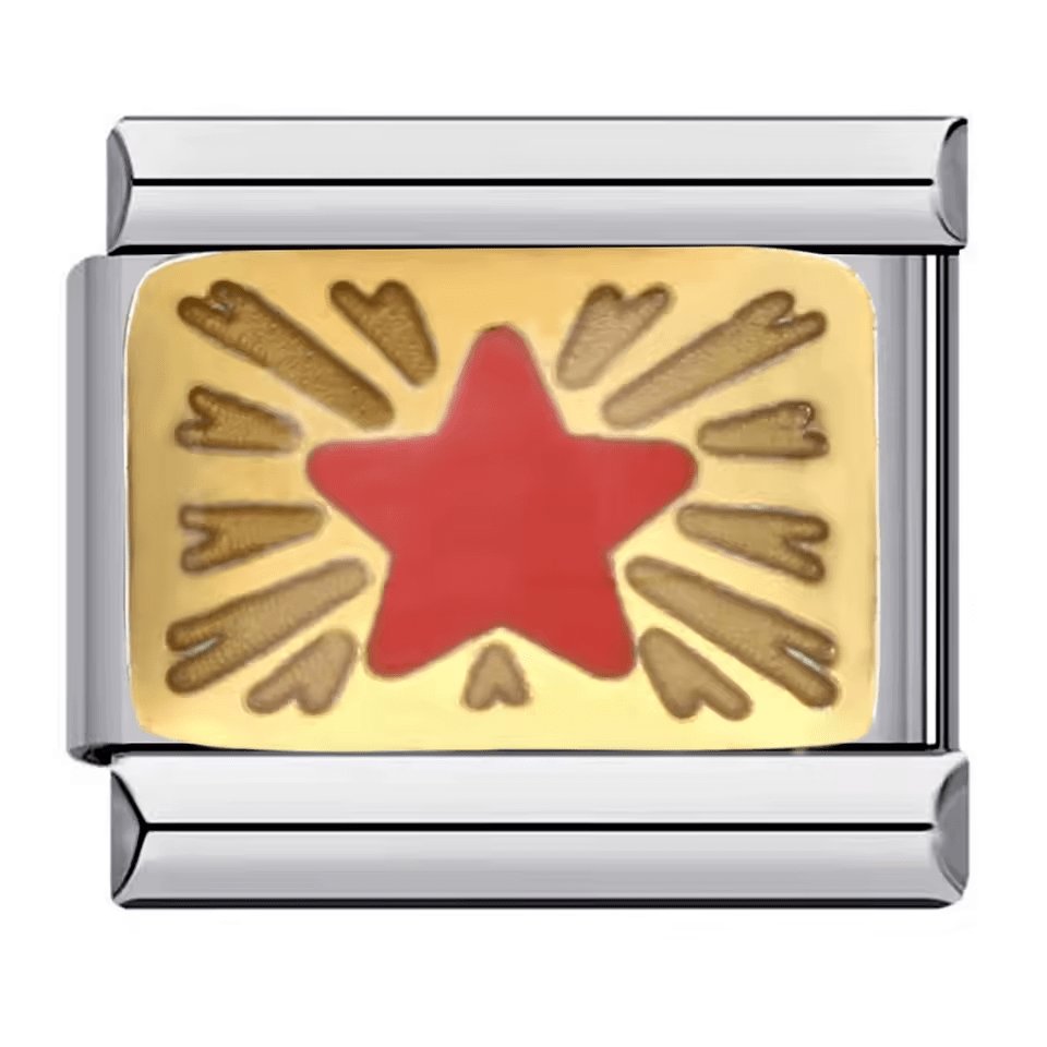 Gold & Red Star Italian Charm (9mm) | Charmette
