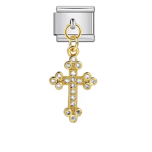 Hanging Diamond Cross - – Italian Charm Bracelet by Charmette