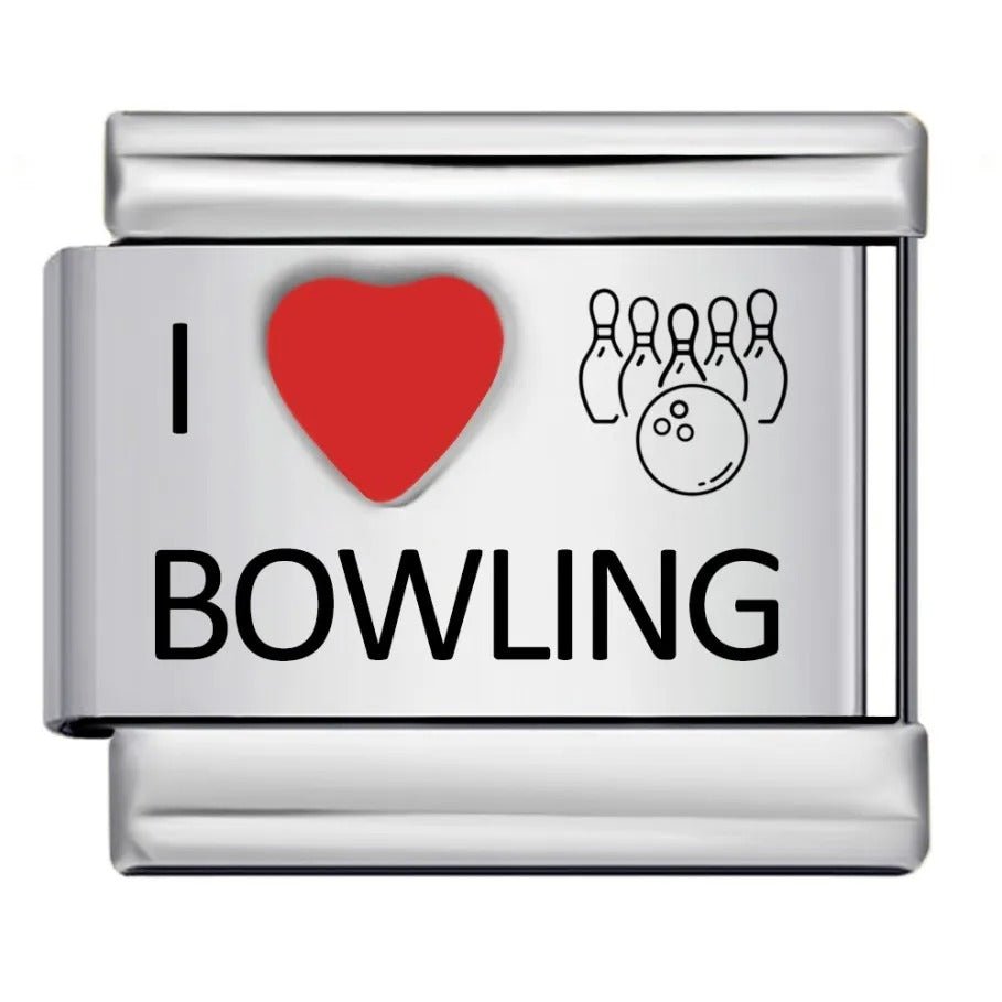 I <3 Bowling - – Italian Charm Bracelet by Charmette