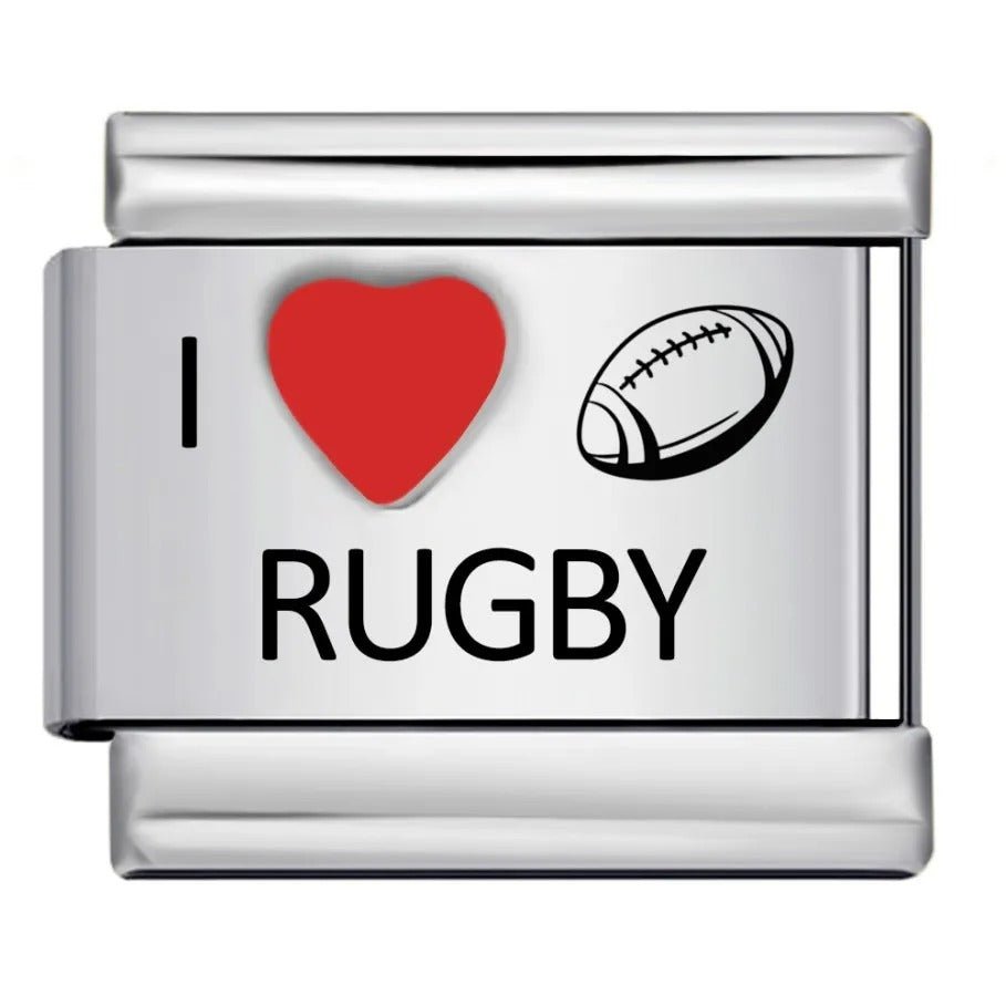I <3 Rugby - – Italian Charm Bracelet by Charmette