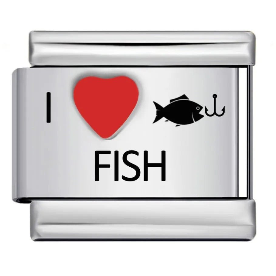 I <3 To Fish - – Italian Charm Bracelet by Charmette