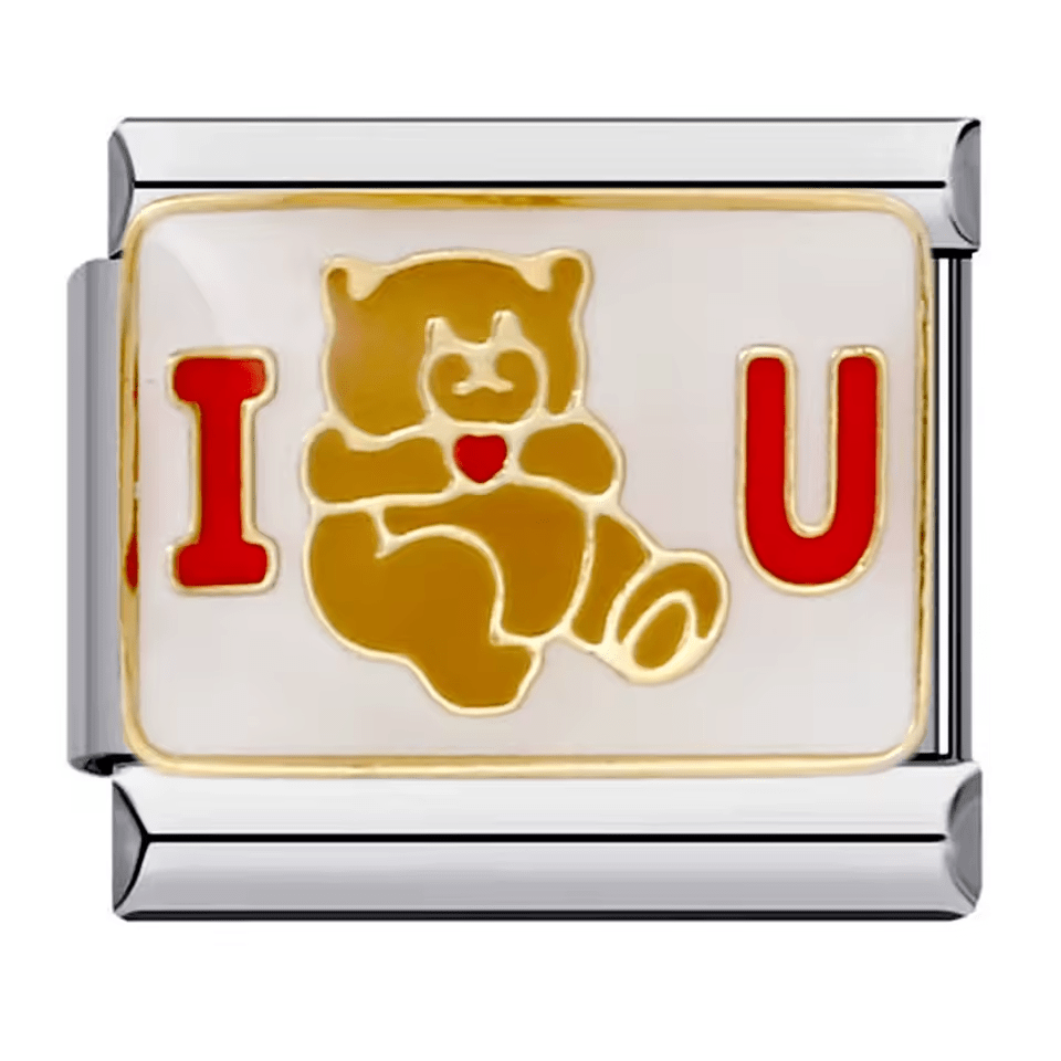 i love you teddy bear Italian charm 9mm bracelet link
