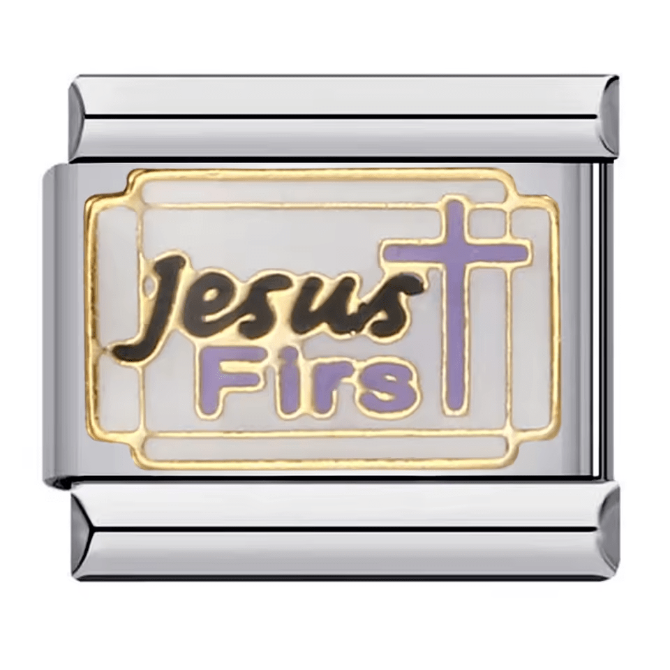 jesus first Italian charm 9mm cross faith bracelet charm