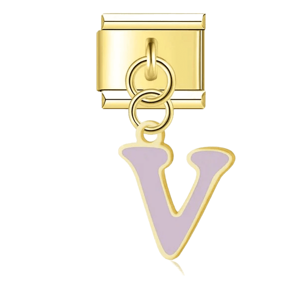 Letter (V) - – Italian Charm Bracelet by Charmette
