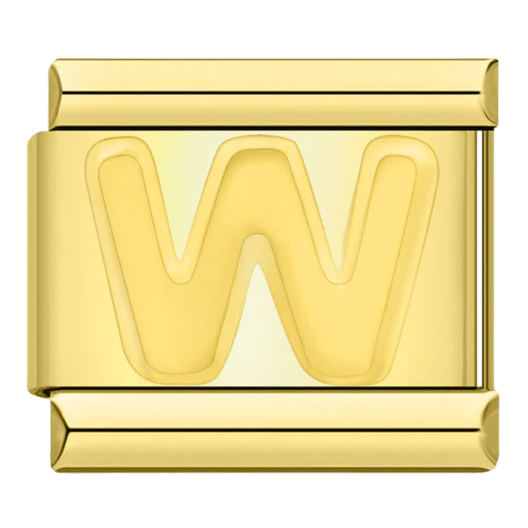 letter W alphabet Italian charm 9mm for Italian charm bracelet