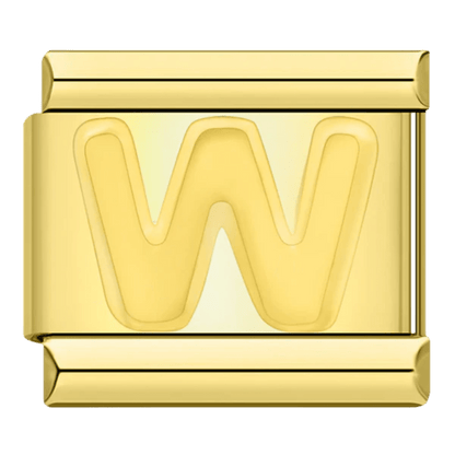 letter W alphabet Italian charm 9mm for Italian charm bracelet