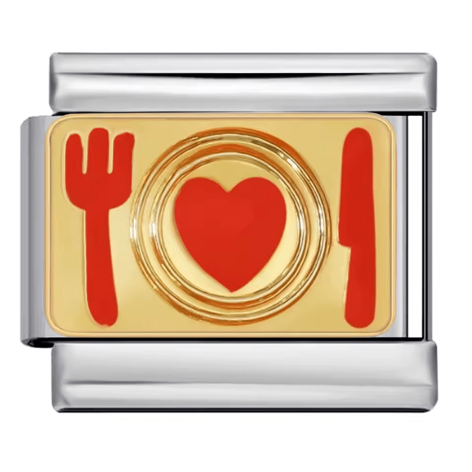 love food Italian charm 9mm bracelet link