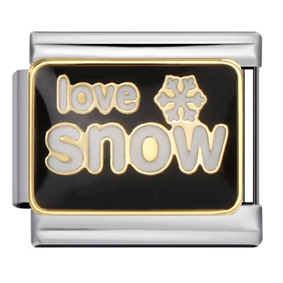 love snow Italian charm 9mm snowflake winter bracelet charm