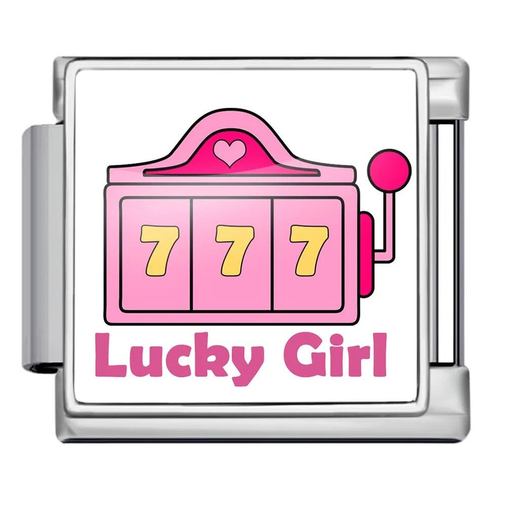 Lucky Girl Slot Machine 9mm Italian Charm Bracelet Link - – Italian Charm Bracelet by Charmette