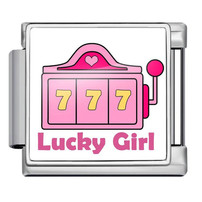 Lucky Girl Slot Machine 9mm Italian Charm Bracelet Link - – Italian Charm Bracelet by Charmette