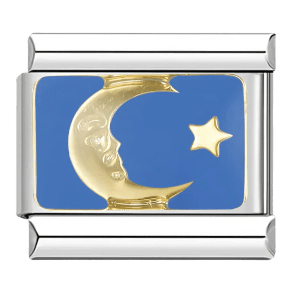 moon and star Italian charm 9mm bracelet link