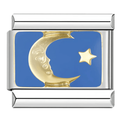 moon and star Italian charm 9mm bracelet link