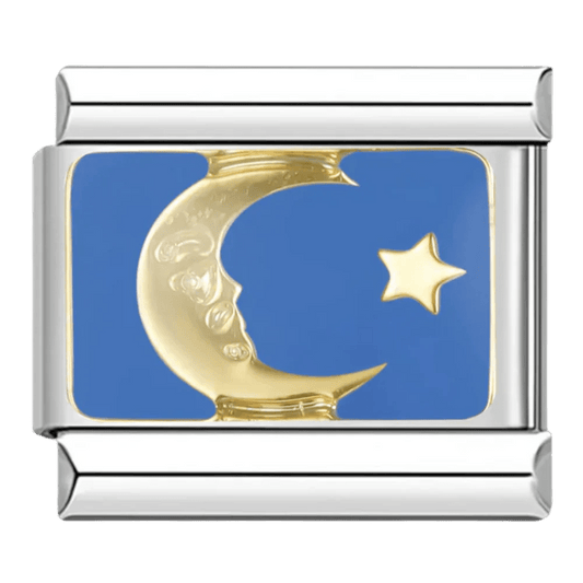 moon and star Italian charm 9mm bracelet link