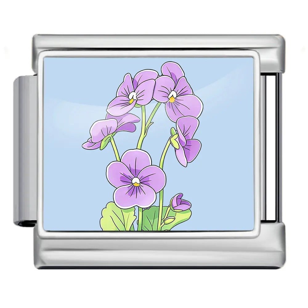 Pansies - – Italian Charm Bracelet by Charmette