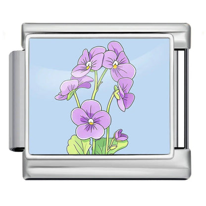 Pansies - – Italian Charm Bracelet by Charmette