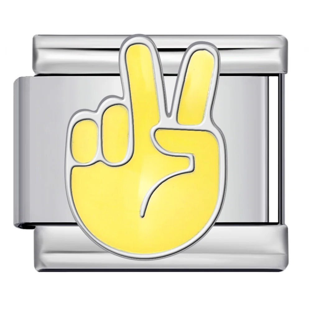 peace sign Italian charm 9mm bracelet link