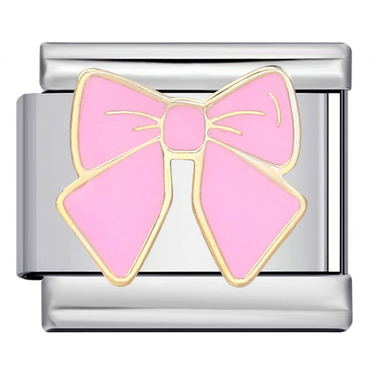 Pink Bow -– Italian Charm Bracelet by Charmette