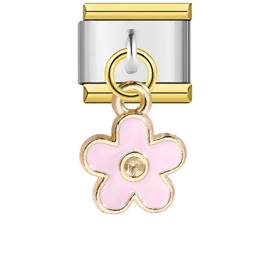 Pink Hanging Flower - – Italian Charm Bracelet by Charmette