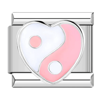 pink Yin and yang 9mm Italian charm by Charmette compatible with all Italian charm bracelets