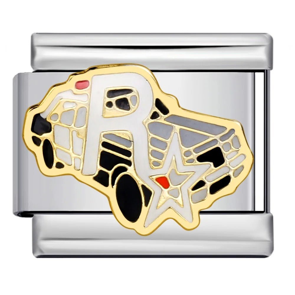 police car Italian charm 9mm bracelet link