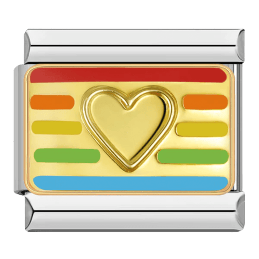 Rainbow Heart - – Italian Charm Bracelet by Charmette