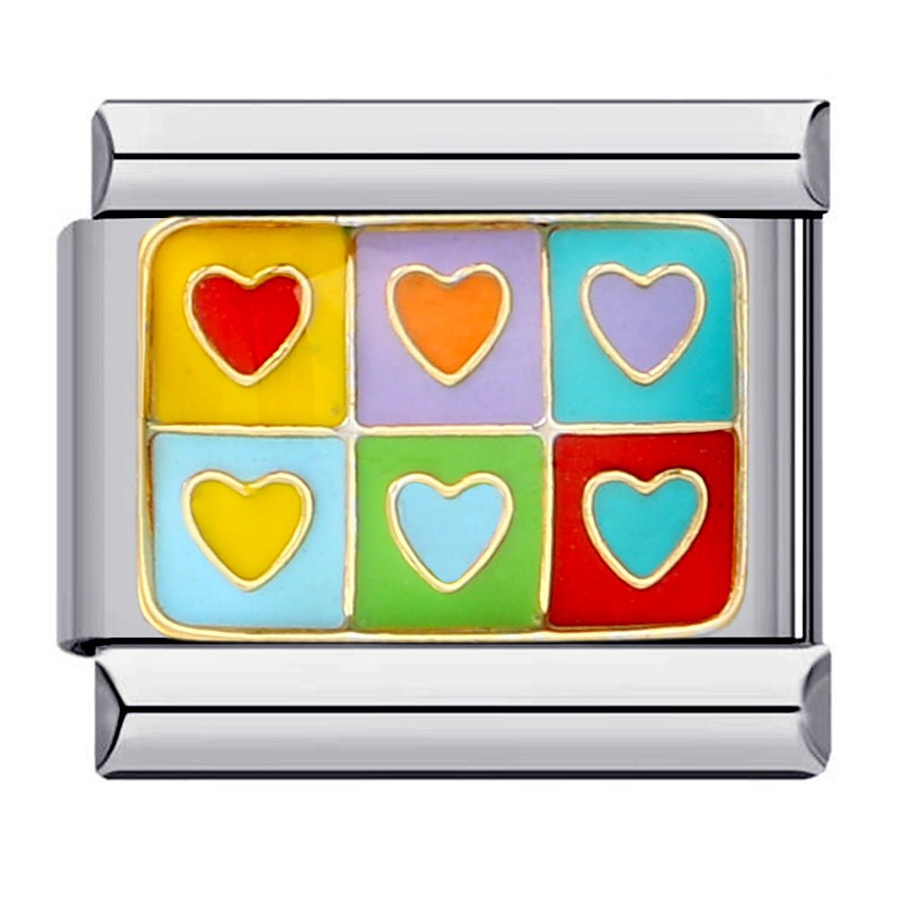 Rainbow hearts -– Italian Charm Bracelet by Charmette
