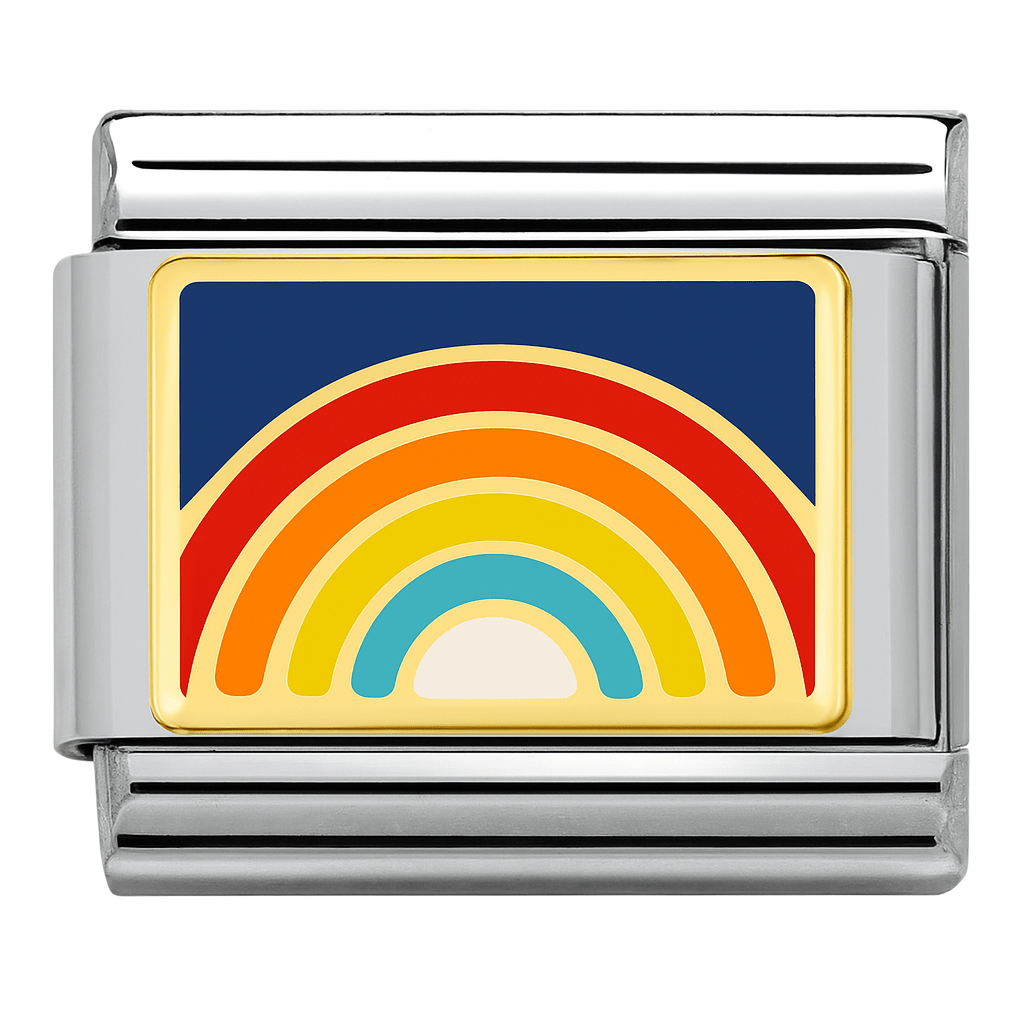 rainbow Italian charm 9mm bracelet link