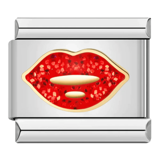 red lips Italian charm 9mm bracelet link