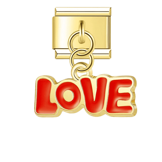 red love dangle Italian charm 9mm bracelet link