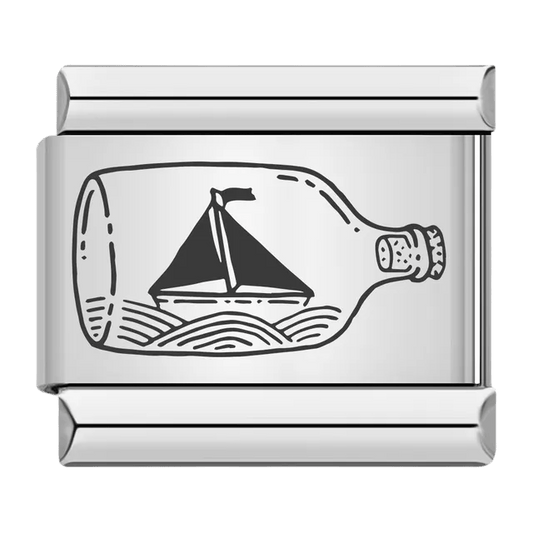 Sailboat Bottle - – Italian Charm Bracelet by Charmette