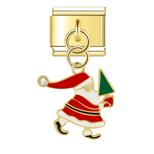 santa claus dangle Italian charm 9mm bracelet link