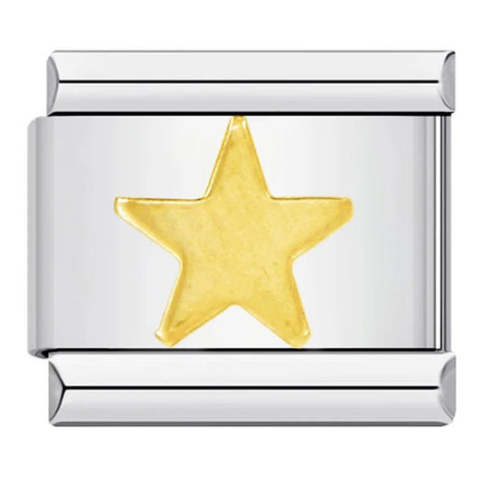 silver star 9mm italian charm on bracelet