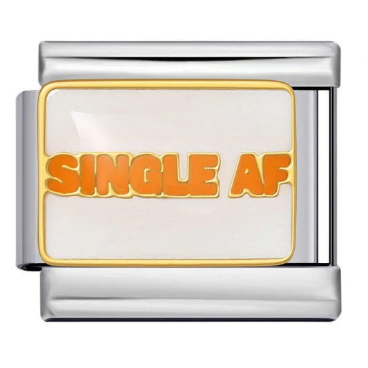 single AF text Italian charm 9mm bracelet link