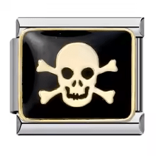 skull and crossbones Italian charm 9mm bracelet link
