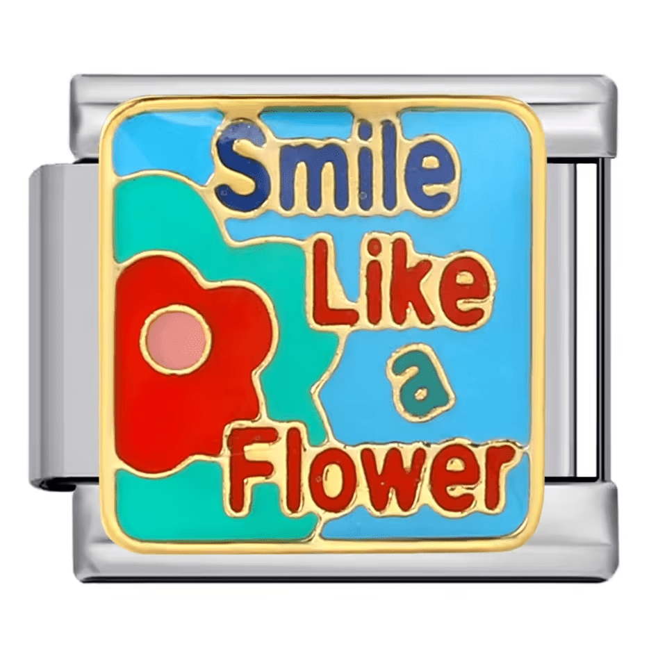 smile like a flower Italian charm 9mm bracelet link