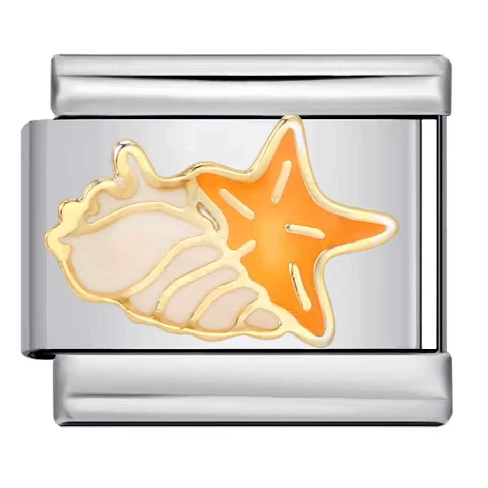 starfish and seashell Italian charm 9mm beach bracelet charm