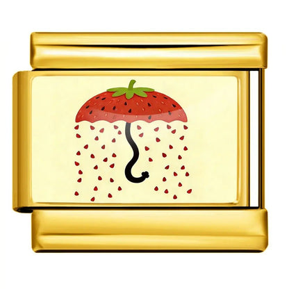 Strawberry Umbrella - – Italian Charm Bracelet by Charmette