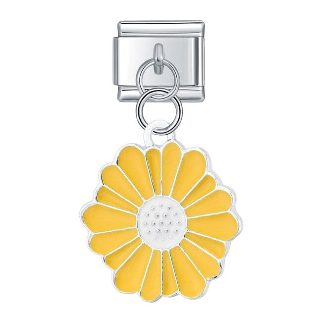 sunflower dangle Italian charm 9mm bracelet link