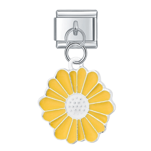 sunflower dangle Italian charm 9mm bracelet link