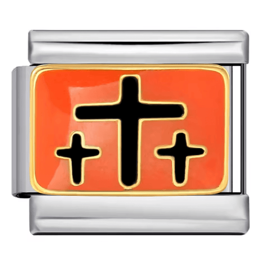 three crosses Italian charm 9mm bracelet link