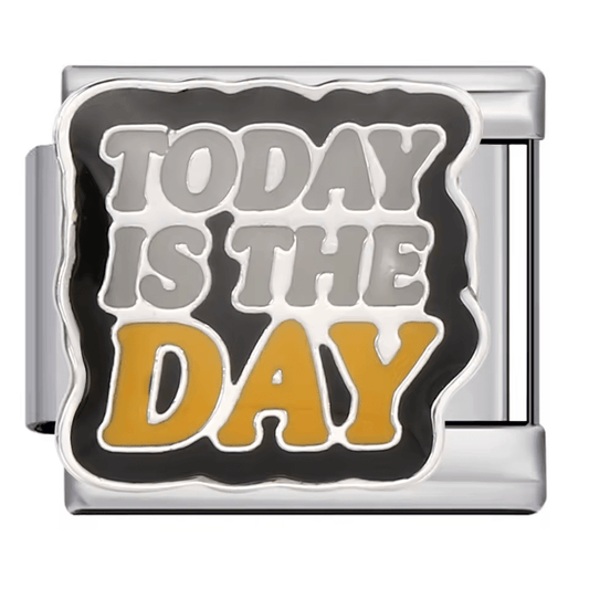 today is the day Italian charm 9mm motivational bracelet charm